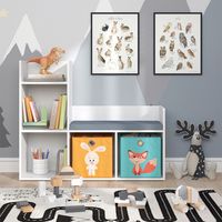 Kindersitzbank Luigi, Weiß, 107.2 x 88.6 cm mit 2 Faltboxen opt.1, Vicco