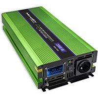 Qoltec Monolith Spannungswandler Batterieladung USV 1000 W 2000 W 12 V auf 230 V Reiner Sinus LCD