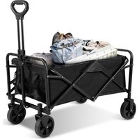 Jiubiaz Carrello da trasporto pieghevole Carrello da giardino pieghevole – carico 80 kg – per il trasporto di merci, attrezzi, fuoristrada, spiaggia