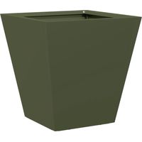Jardinière Bac à fleurs vert olive 30x30x30 cm acier