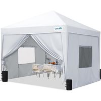 Quictent Tonnelle pop-up 3x3m avec parois en maille fenêtrée, blanc