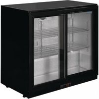 Arrière-bar 2 portes coulissantes vitrées 198 Litres noir, 230 W, 220 V - MONO