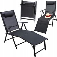 CHAISE DE JARDIN PLIABLE DOSSIER RÉGLABLE CHAISE DE PLAGE EN ALUMINIUM CHAISE LONGUE