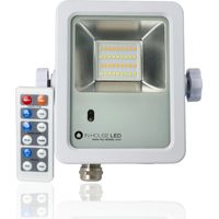 Proiettore LED con rilevatore di presenza, 15W, 220Vac, con regolazione temperatura luce (Calda - Naturale - Fredda), Bianco