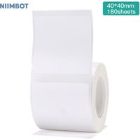 Niimbot White Blank Thermal Printing Paper Roll for B21 Label Printer Barcode Price Size Name Label-40x40mm (180 sheets)-White