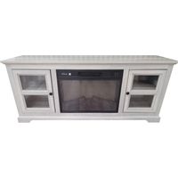 Purline – Buffet avec cheminée électrique 2000W – Finition chêne gris – Thermostat réglable – Minuterie et télécommande – Effet flammes LED