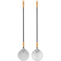 Pizzaschaufel mit beweglichem Griff, rund, Edelstahl, Durchmesser 230 mm lang 1200 mm - Hendi 617182