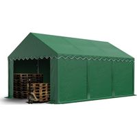 TOOLPORT Tendone deposito 3x6 m PVC 750 N verde scuro tenda capannone telaio perimetrale e rinforzo del tetto