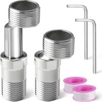 2 Pièces Raccord Excentré Mitigeur Raccord Excentré Adaptateur Robinet Douche Accessoires Plomberie Robinet De Douche Réglable à 360 Pied Incurvé Coudé Longueur Réglable pour Cuisine et Salle de Bain
