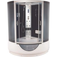 ONDEE ZEN - Cabine bain douche hydromassante FARO - Avec silicone - 1/4C 135cm - Gris