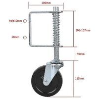 4 Inch Rubber Gate Wheel Spring Loaded Swivel Caster Heavy Duty 220lbs Load Capacity--