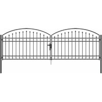 vidaXL Porte de Clôture ASSEN 401 x 175,5 cm Acier Gris Verrouillable