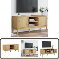 Meuble TV FLORO cire marron 114x43x55 cm bois massif de pin - Meuble Tv - Meuble Televison - Buffet Tv - Banc Tv - Mobilier Salon