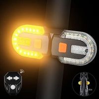 Rechargeable Bicycle Rear Light with Wireless Turn Signals – 5 Safety Modes, Strobe Light, Compact 6.2 x 4.7 x 2.5 cm