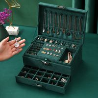 Boîte à Bijoux pour Femme, Coffret à Bijoux Verrouillable de Voyage 3 Couches Organisateur à Bijoux, Jewelry Stockage Cas Rangement Bijoux Organisateur De Bijoux pour Colliers,Bagues,Bracelets