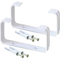 2 étriers blanc pour tube Ventilation Rectangulaire 150 x 70 mm + Vis 5 x 45 mm et cheville en nylon - First Plast