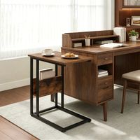 Table basse en forme de C, petite table d'appoint étroite, table pour ordinateur portable (table seule)