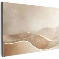 TABLEAU SUR TOILE Beige - Nature - Abstrait - Moderne Toile Decoration Murale Grand 140x90 cm