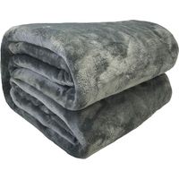 Couverture microflanelle 220x240 cm gris
