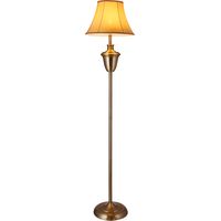 Stehleuchte Madrid 1x E27 Ø35x157 cm Messingfarben/Beige lux.pro