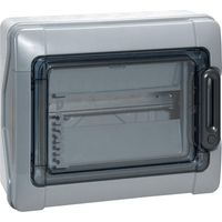 Legrand – Coffret étanche PLEXO 13 modules gris – IP65 IK09 pour environnements humides – Montage en saillie – Porte transparente verrouillable