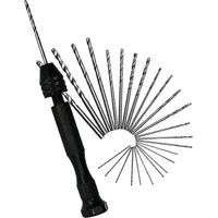 26 Stück Mini-Handbohrmaschine, manuelle Bohrmaschine, Spiralbohrer, Handbohrmaschine, Mini-Handbohrmaschine, Aluminium und Senkerbohrer, Spiralbohrer für Modell Walnuss, Bernstein, Olivenmutter