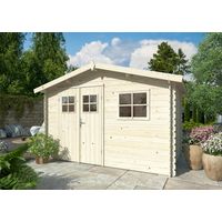 Casetta in legno da giardino Latina 320x205 cm blockhouse spessore 19 mm con porta doppia e finestra