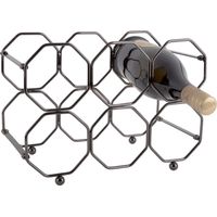 Vilde Porte-bouteille à vin pliable gris fumé métal