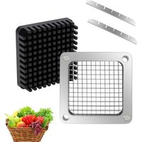 Lame et poussoir de rechange pour hachoir à légumes, fruits et frites, argent 1/4in