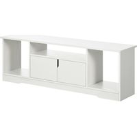 Meuble TV Mesa 42" avec armoire double porte et 3 compartiments ouverts Blanc 120x30x41cm