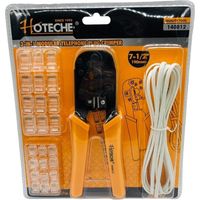 Pinza crimpatrice a cricchetto per plug connettori telefonici RJ11 RJ12 RJ45