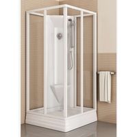 Ravak Supernova - Duschbox 80x80 cm, mit Wanne und Zubehör, weiß/Grape 82644112ZG