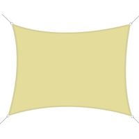 Toldo Vela Rectangular 6x4 m Vela de Sombra para Jardín Patio Terraza Poliéster Anti UV Color Arena