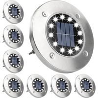 8 Pièces Torche Solaire à 12 LED en Forme de Flamme Vacillante, Imperméable, Idéal pour un Jardin, un Sentier