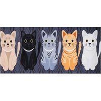 Tapis de Cuisine Devant Évier Lavable Antidérapant en Flanelle - Motif Chat, Long et Absorbant, Antifatigue - Dimensions 40x60 cm
