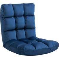 HOMCOM Fauteuil Convertible Fauteuil Paresseux Grand Confort Inclinaison Dossier Multipositions 90°-180° Flanelle Polyester capitonné Bleu Roi-Bleu