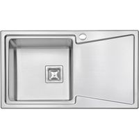 JASSFERRY Évier de cuisine 1 Bac , Acier Inoxydable, Égouttoir à main droite, 860 x 500mm