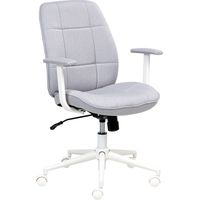 Sedia da ufficio tradizionale moderna in tessuto girevole e regolabile con braccioli Grigio Carlton