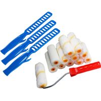 Anstreich Set Steckbügel mit Schaumwalze Plüschwalze und Farbrührstäbe