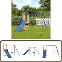 Aire de jeux d'extérieur bois de pin massif - Ensemble De Jeux Extérieur - Jeux De Plein Air - Aire De Jeux - Jouet Bois - Toboggan