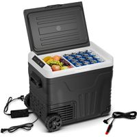 Klarstein PolarForce 50L Cool Box - Portable Electric Cooler with Compressor, LCD Panel, Dual Power (12V/230V), -20°C to 20°C, Off-Road Wheels, Battery Protection, for Camping & Road Trips, Freezer