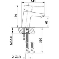 Garis NOVA+ NF C2 grifo lavabo cromado moderno