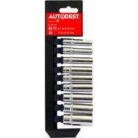 9 douilles longues 6 pans 1/4" - AUTOBEST