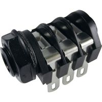 Cliff CL1220A Klinken-Steckverbinder 6.35 mm Buchse, Einbau horizontal Polzahl: 3 Stereo Schwarz 1 S