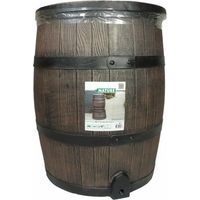 Récupérateur d'eau de pluie 120L – Aspect bois – Dimensions 50,5x66 cm – Robinet inclus – Polyéthylène traité anti-UV – Nature