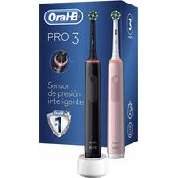 Spazzolino da denti Oral-B Pro 3 3900N, nero + rosa, confezione da 2