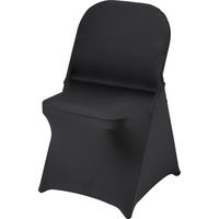 Mophorn Coprisedie pieghevoli in spandex elasticizzato, coprisedie universali rimovibili e lavabili per varie occasioni, 50 pezzi, nero