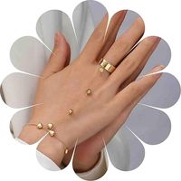 Bracelet bague cœur en or, bracelet bague cœur, bracelet esclave cœur, bijou pour femmes et filles
