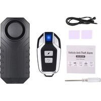 Motorcycle/bicycle alarm, wireless theft alarm, IP55 waterproof and 113 dB (remote control included)