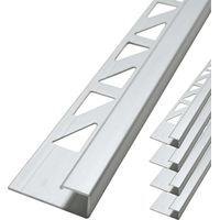 Dalsys Fliesenschiene Eckprofil Quadratprofil Aluminium (eloxiert, Fliesenprofil - Chrom glänzend 2,5m x 8mm, 5 Stück